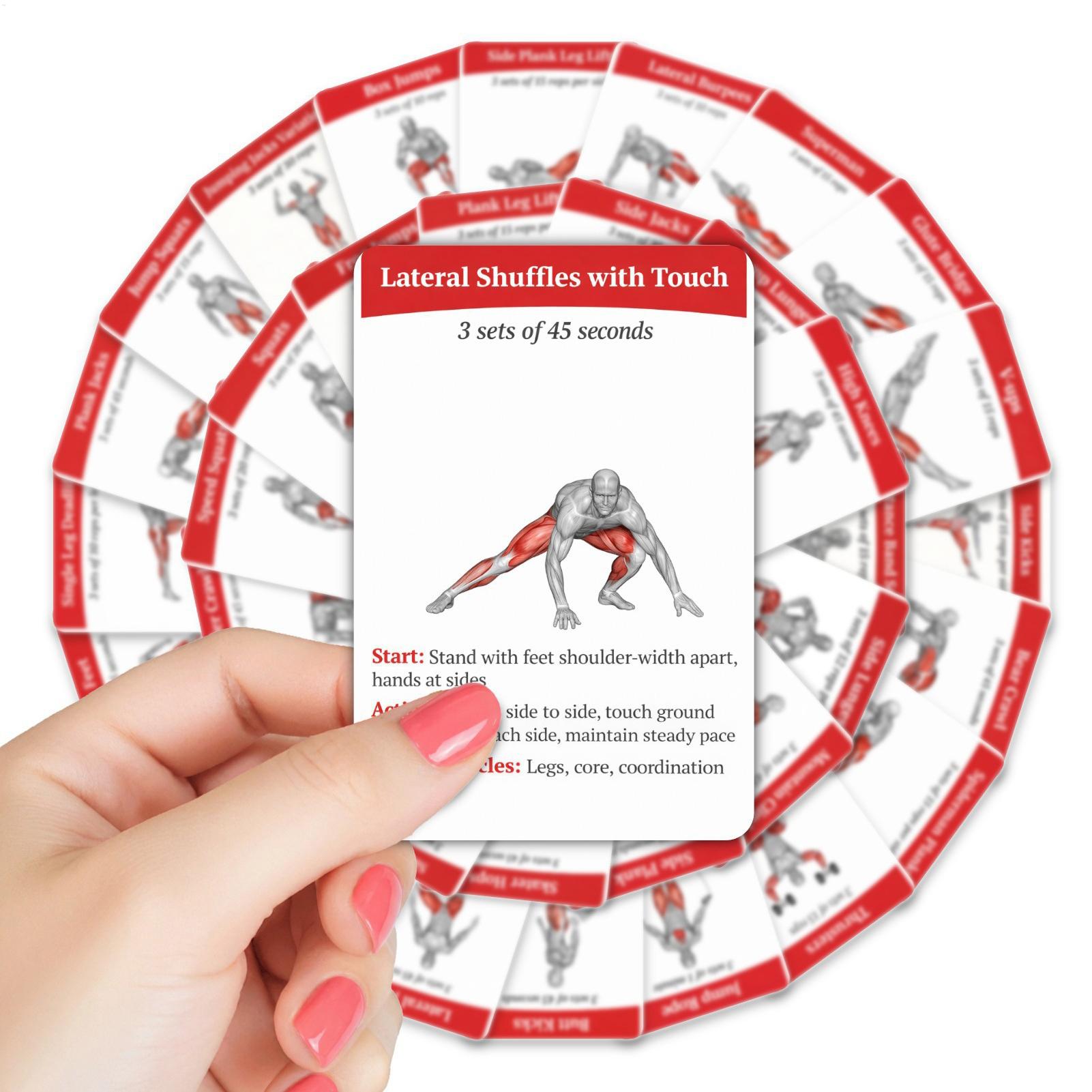 Home Gym Kit - Workout Cards Exercise Deck 36pcs Portable