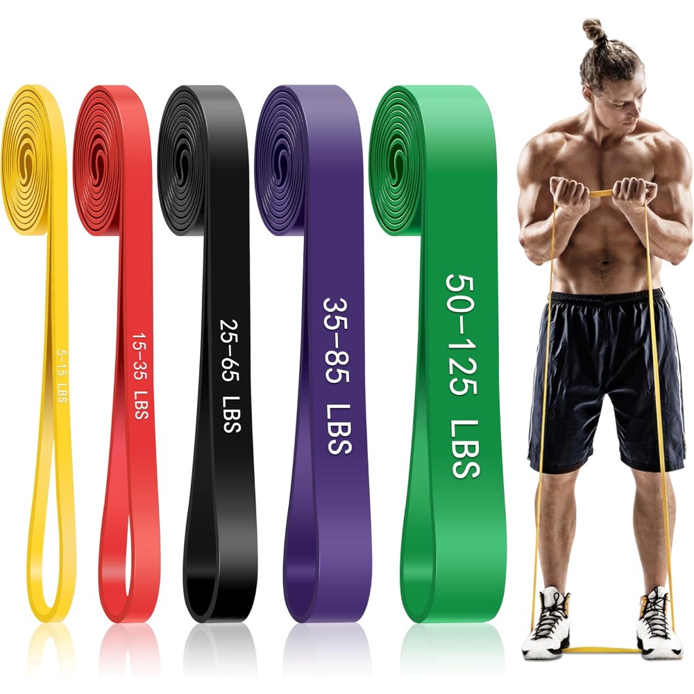 Home Gym Kit - Pull Up Assistance Bands, 5-Level Resistance