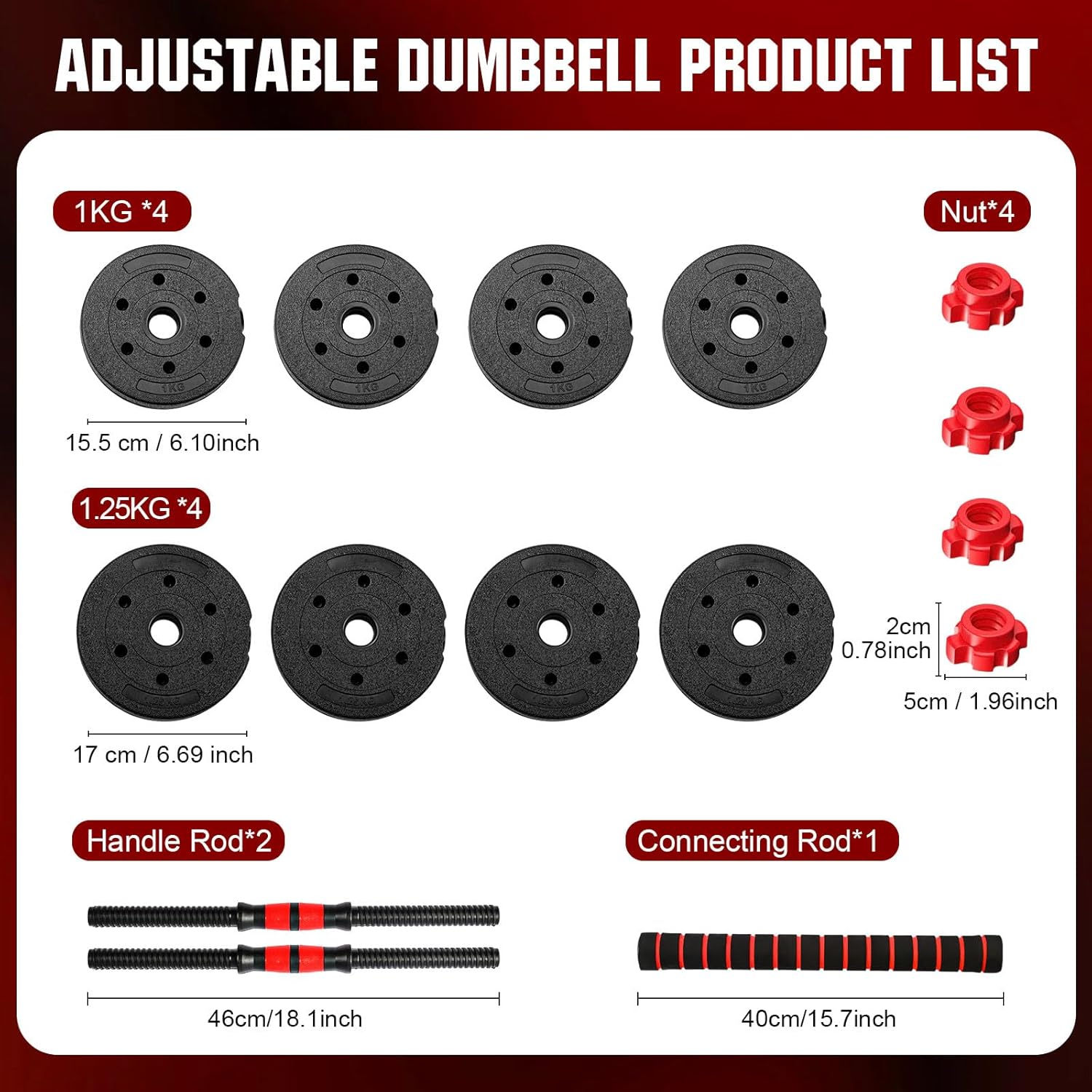 22lb 2-in-1 Adjustable Dumbbel - Home Gym Kit 评论和价格