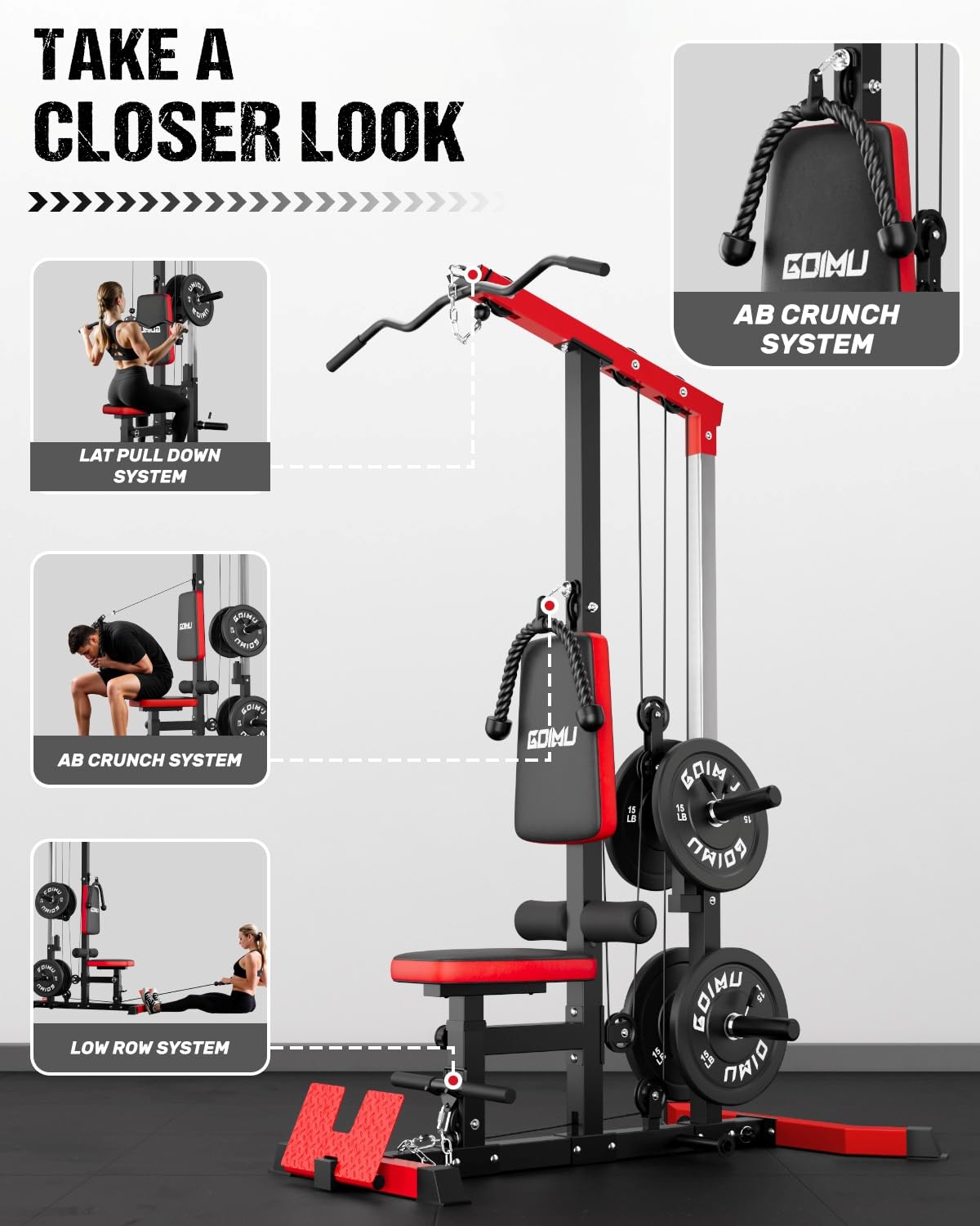 LAT Pulldown & Row Cable Machi - Home Gym Rowing Machine 评论和价格