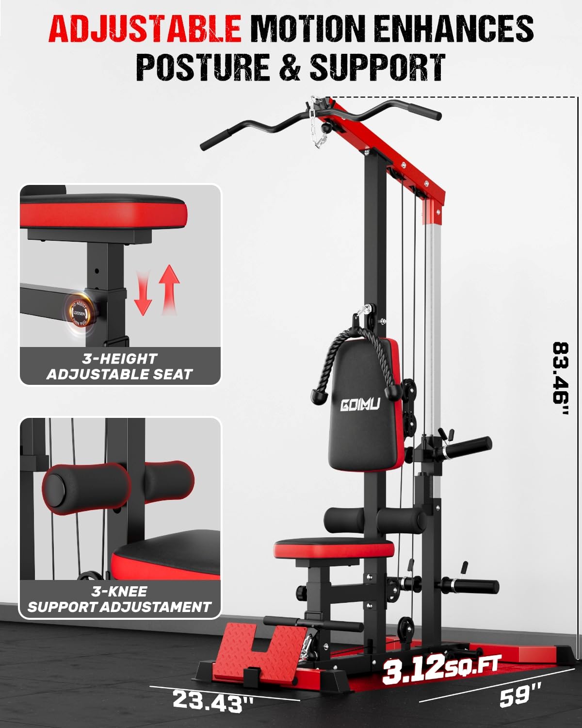 LAT Pulldown & Row Cable Machi - Home Gym Rowing Machine 评论和价格