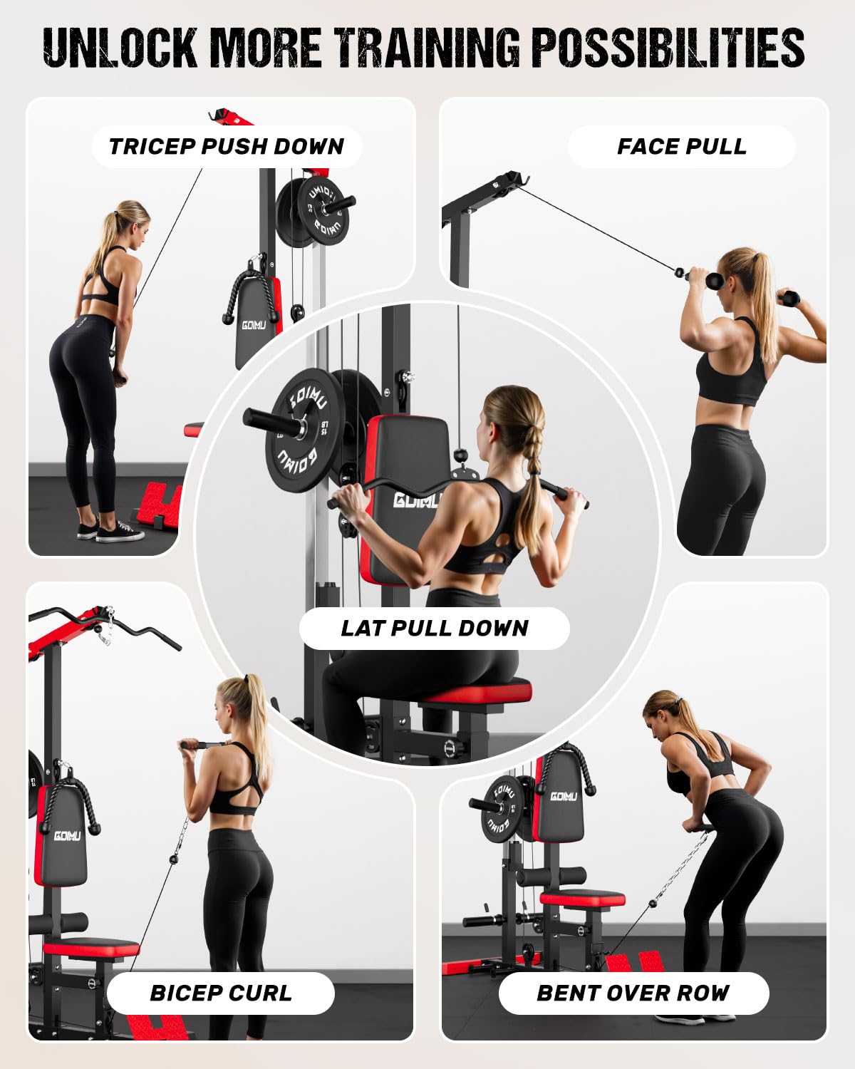 LAT Pulldown & Row Cable Machi - Home Gym Rowing Machine 评论和价格