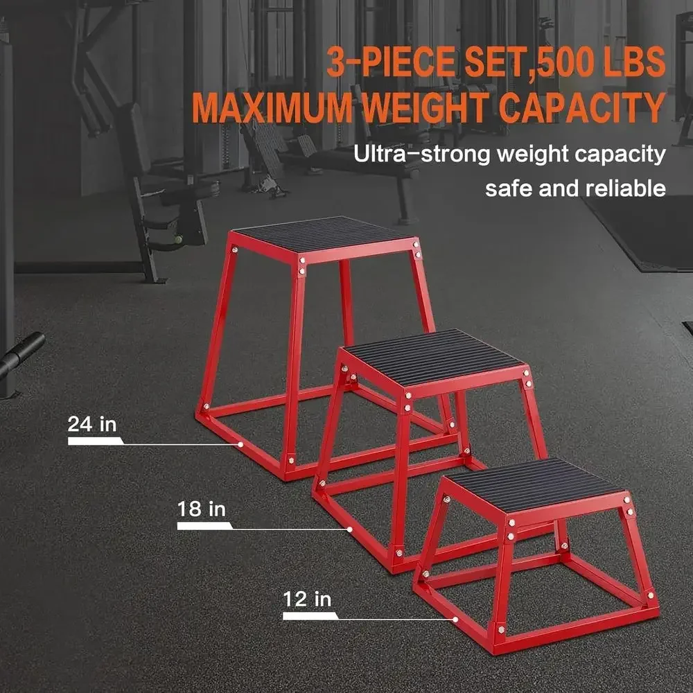 Set of 3 Plyometric Jump Boxes - Home Gym Jump Box 评论和价格