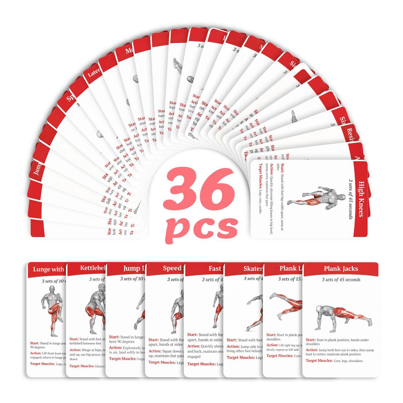 Workout Cards Exercise Deck 36 - Home Gym Kit 评论和价格