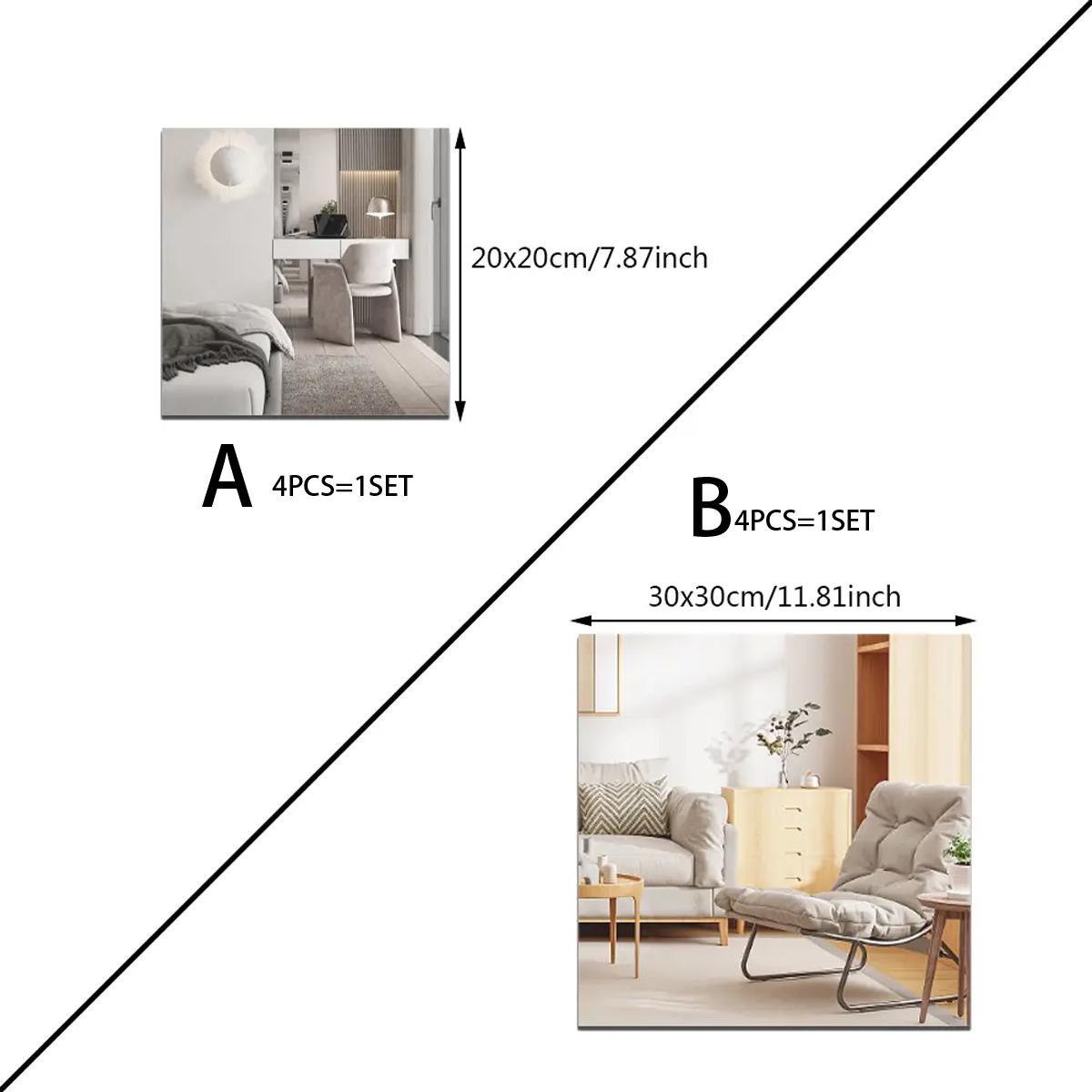 4Pcs Acrylic Mirror Wall Stick - Home Gym Diy 评论和价格
