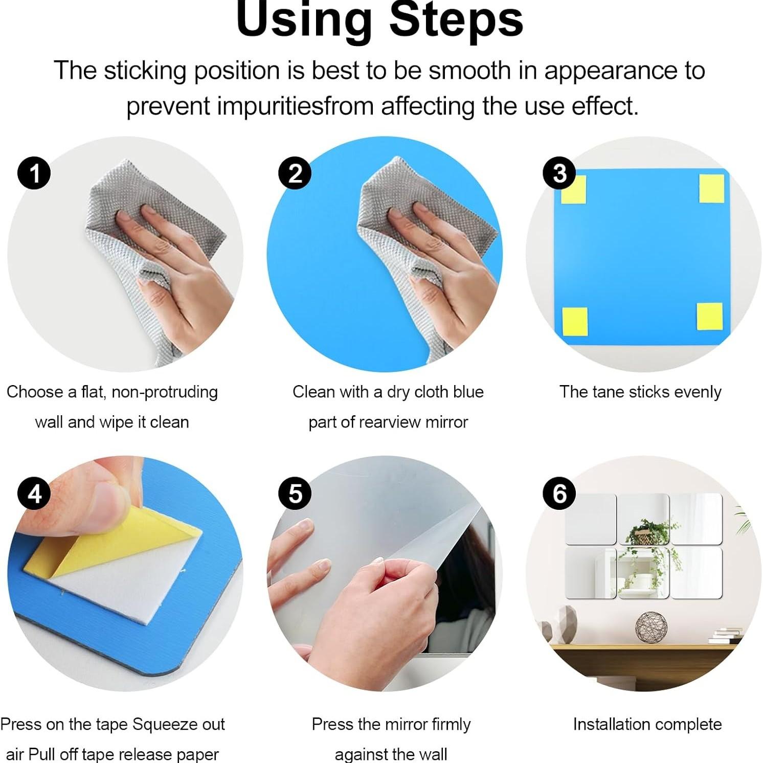 4Pcs Acrylic Mirror Wall Stick - Home Gym Diy 评论和价格