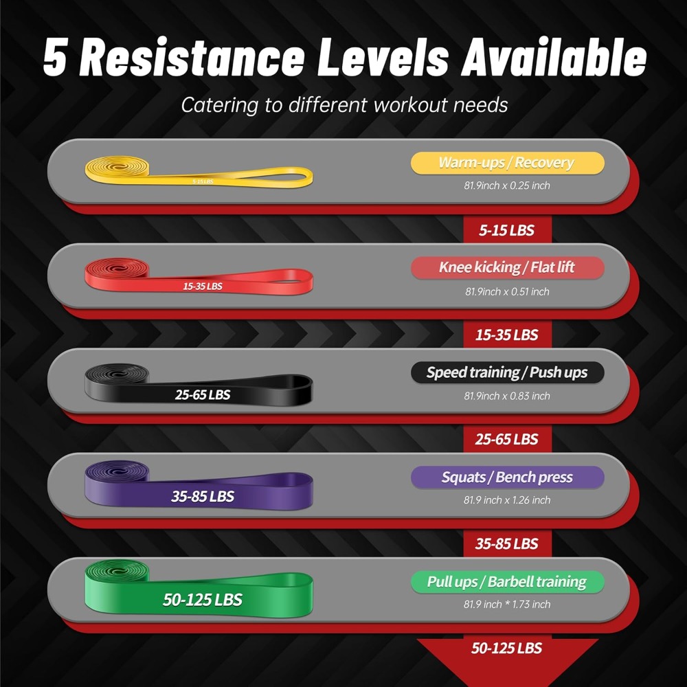 Pull Up Assistance Bands, 5-Le - Home Gym Kit 评论和价格