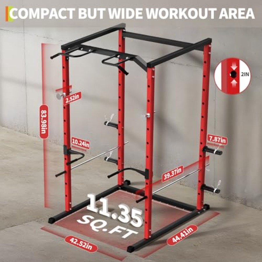 Heavy-Duty Power Cage with Pul - Home Gym Rack 评论和价格