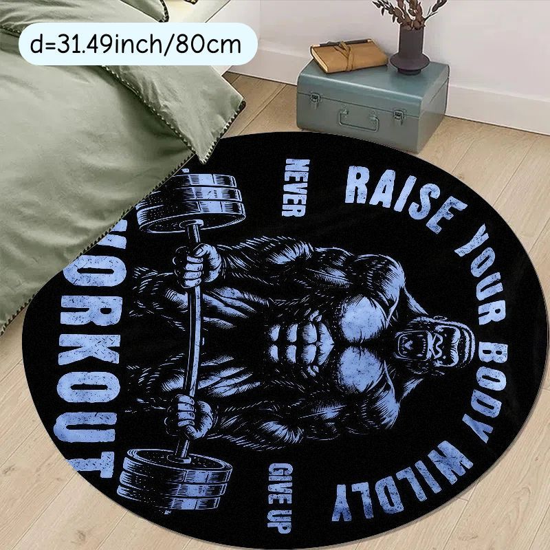 Muscle Man Workout Quote Round - Home Zone Gym 评论和价格