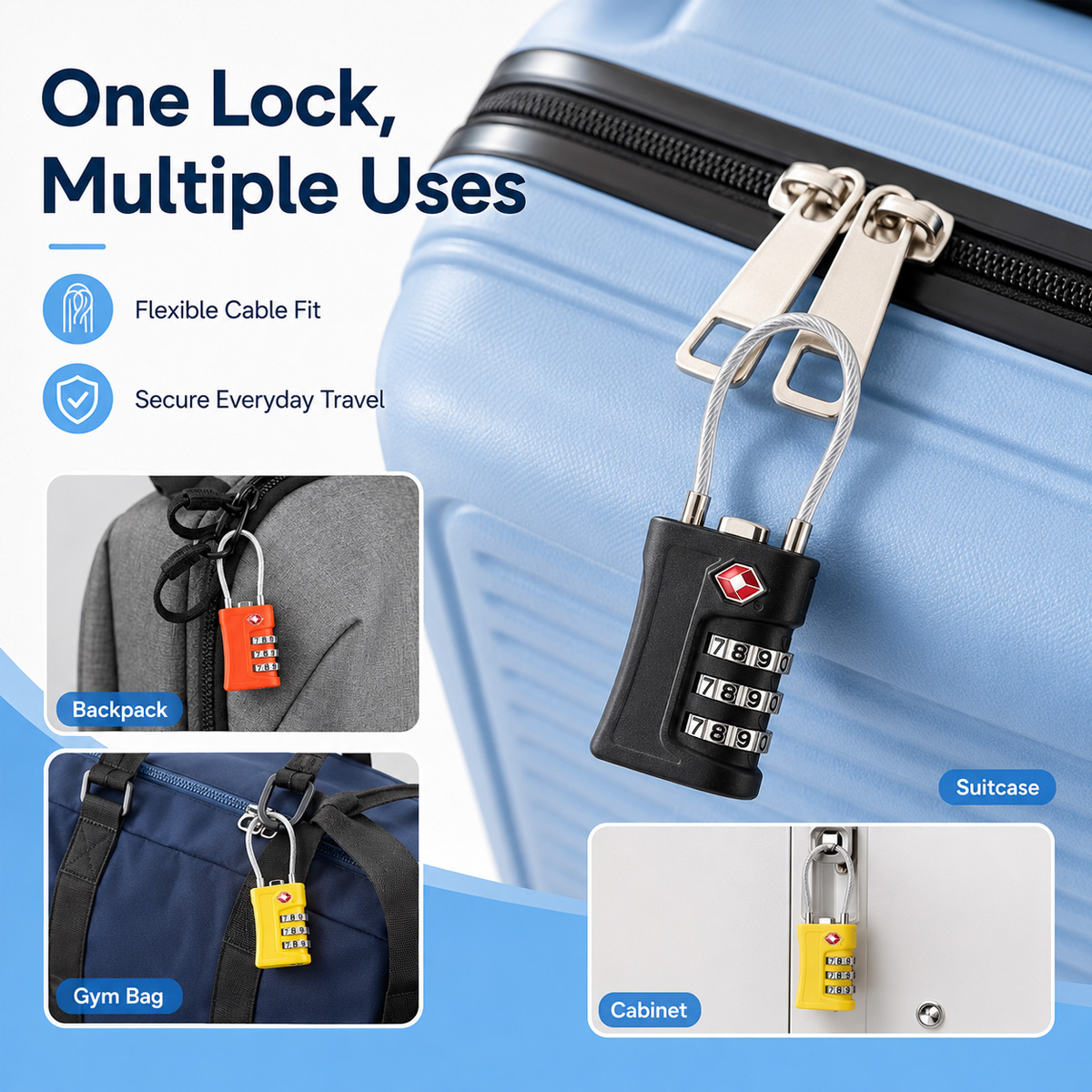 TSA Approved Luggage Lock 3 Di - Home Gym Ideas 评论和价格