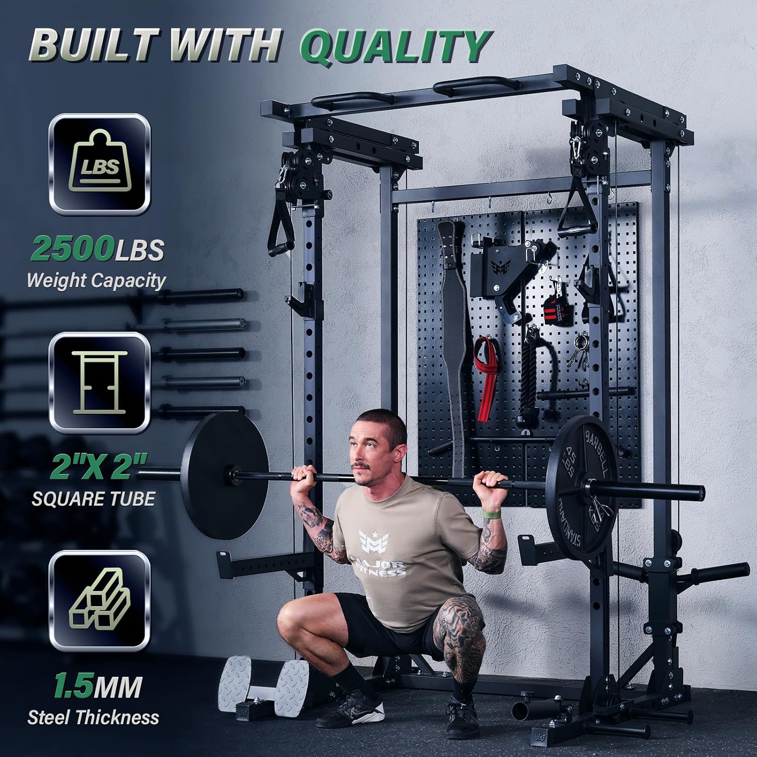 Drone3 Power Rack, 2500lbs Mul - Pulley Home Gym 评论和价格