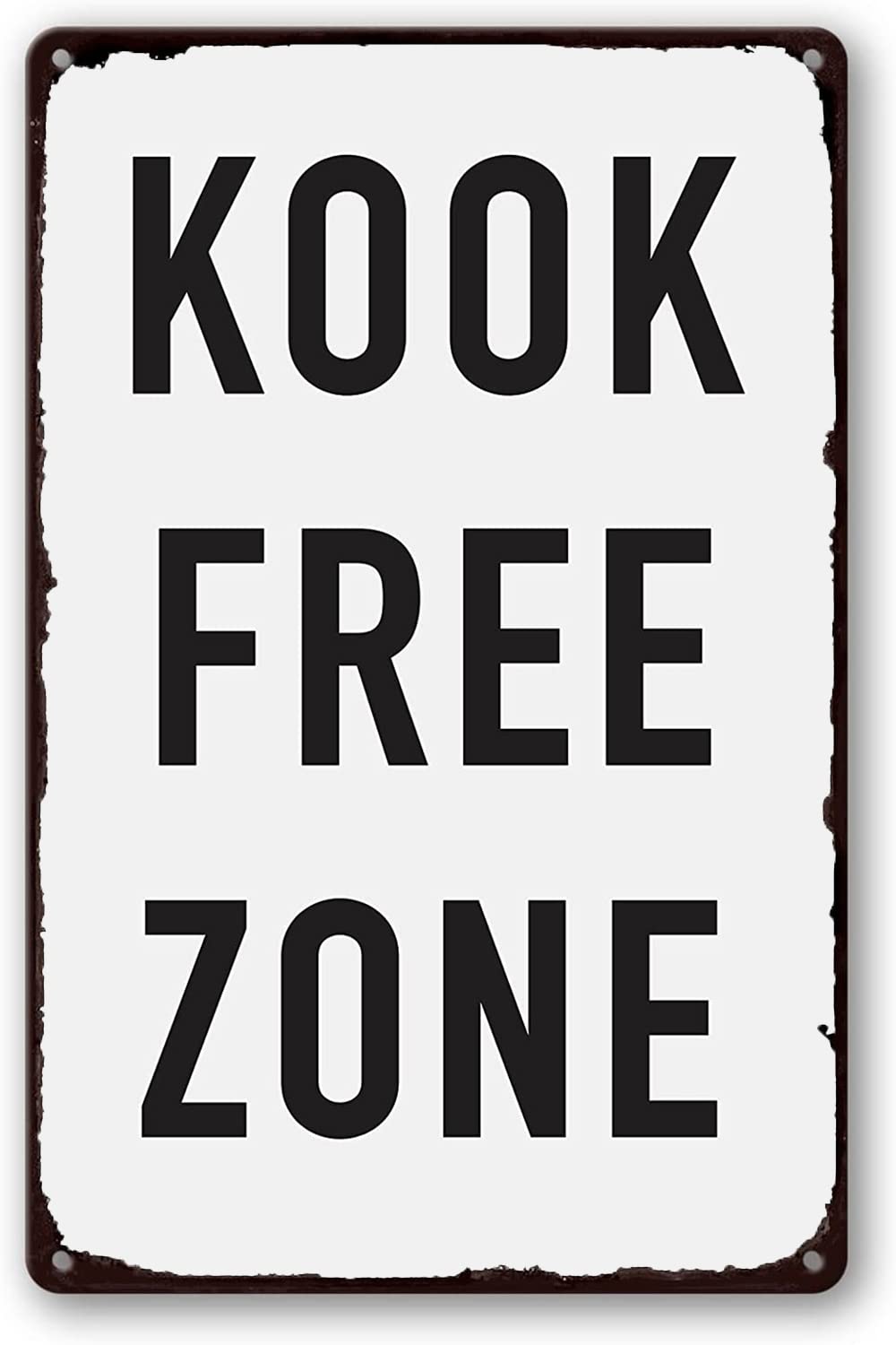 Kook Free Zone Tin Sign Vintag - Home Zone Gym 评论和价格