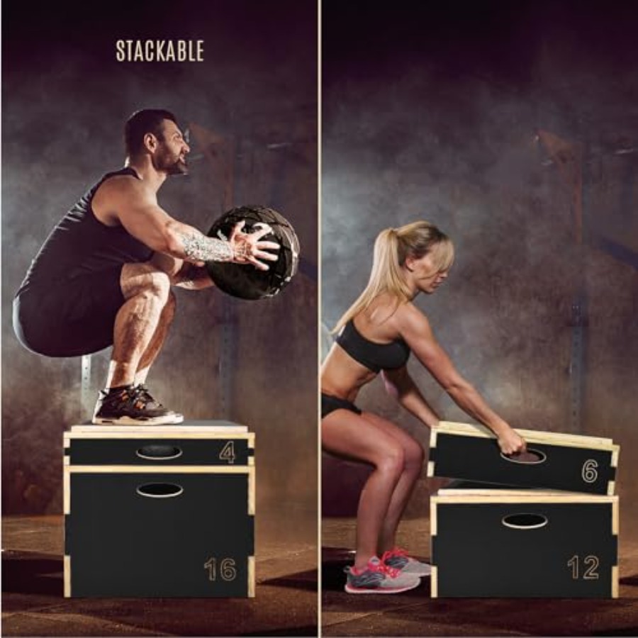 3 in 1 Wooden Plyo Box for Jum - Home Gym Jump Box 评论和价格
