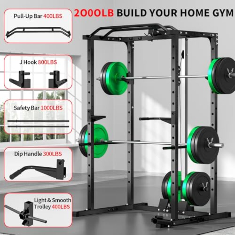 Home gym power rack with LAT p - Home Gym Rack 评论和价格