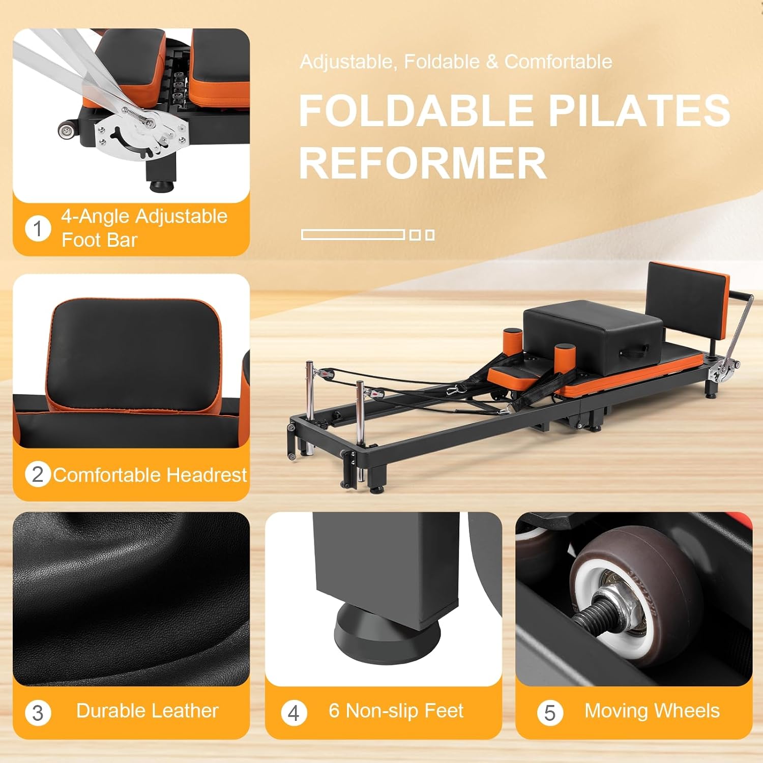 Pilates Reformer, Foldable Pil - Home Gym Jump Box 评论和价格