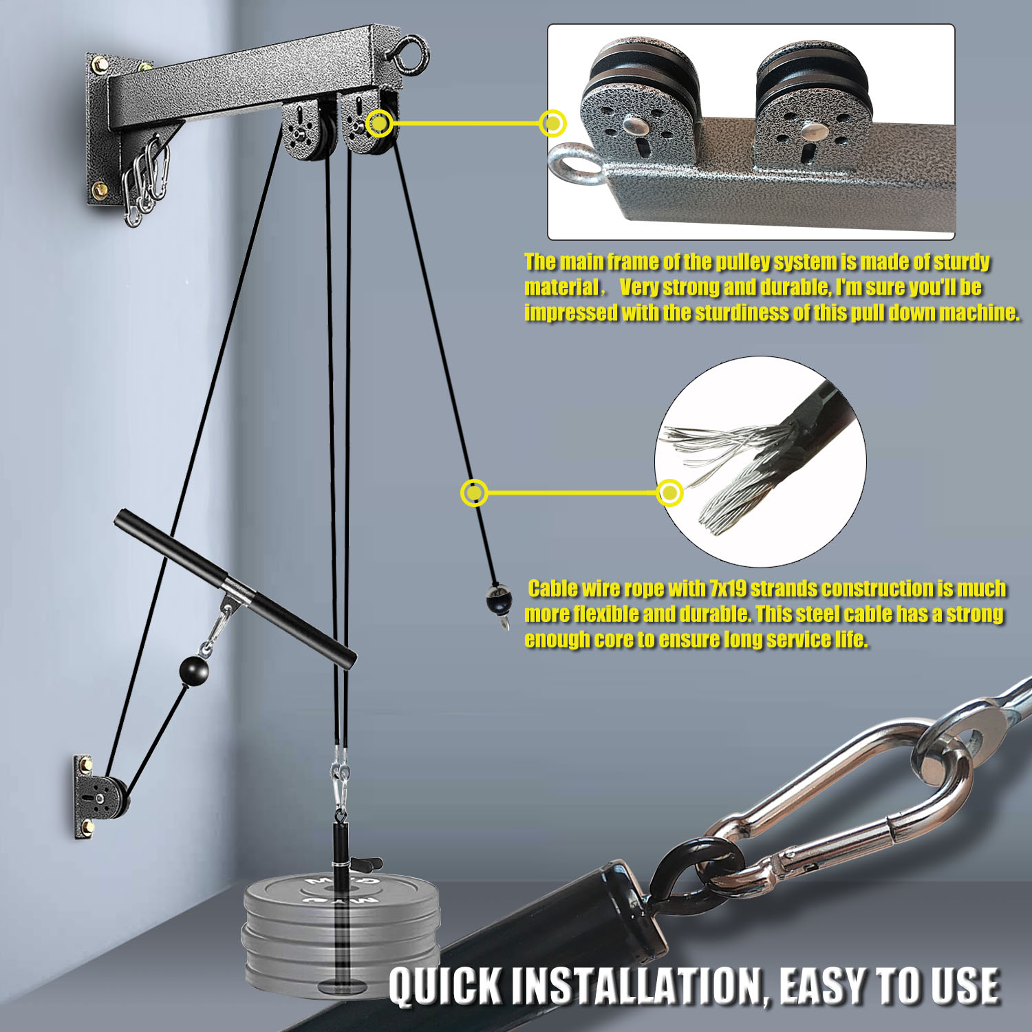 Fitness Wall Mounted Pulley Sy - Pulley Home Gym 评论和价格