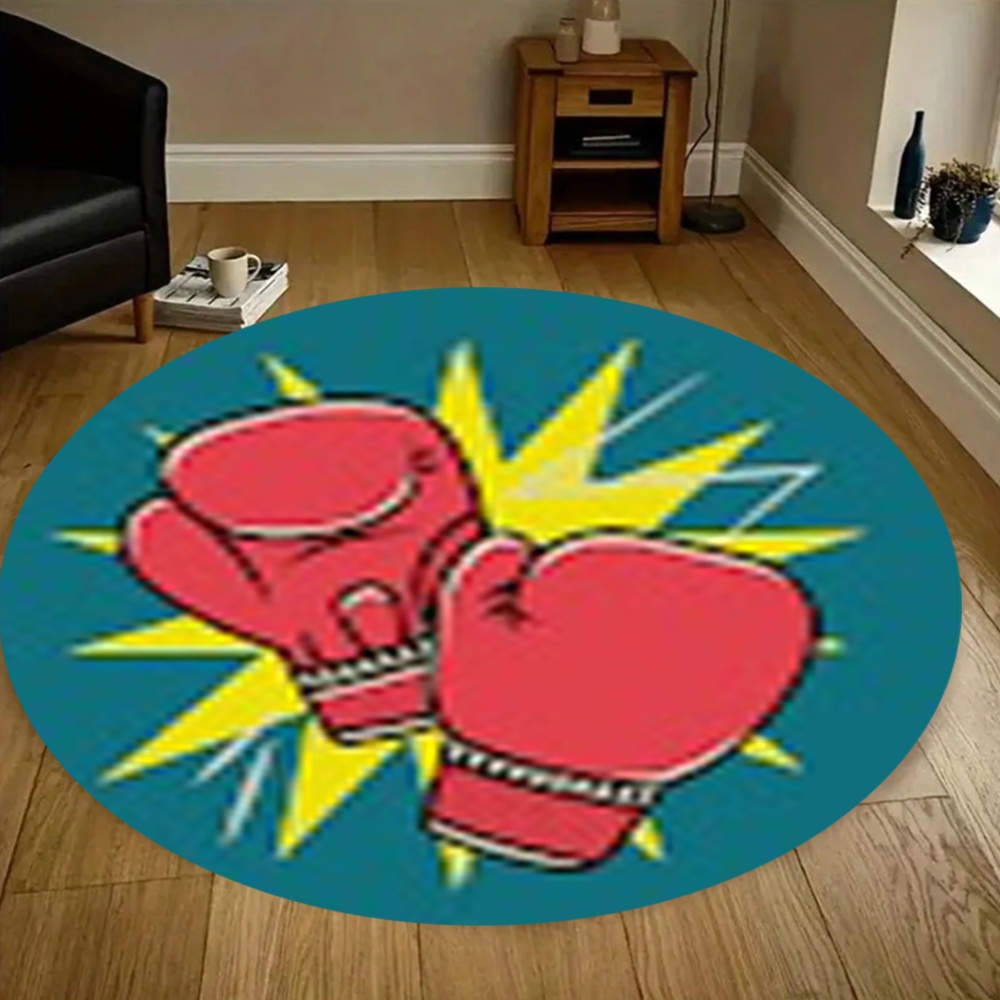 Comic Boxing Gloves Round Rug  - Home Zone Gym 评论和价格