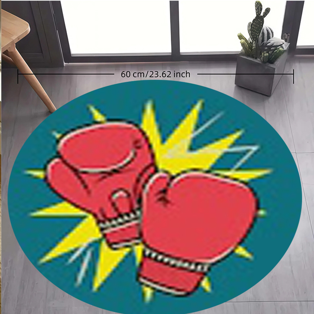 Comic Boxing Gloves Round Rug  - Home Zone Gym 评论和价格