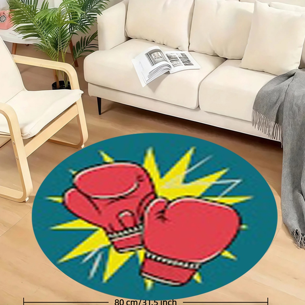 Comic Boxing Gloves Round Rug  - Home Zone Gym 评论和价格